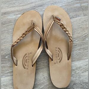 Women’s rainbow Flirty Braidy Premier Leather 1/2" Narrow Strap Braid sandals